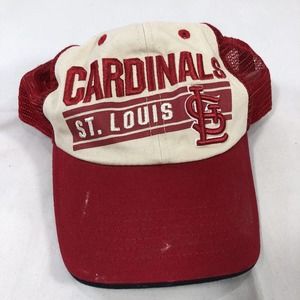 ST LOUIS CARDINALS FAN FAVORITE HAT CAP SNAPBACK MESH BACK RED OFF WHITE OSFM
